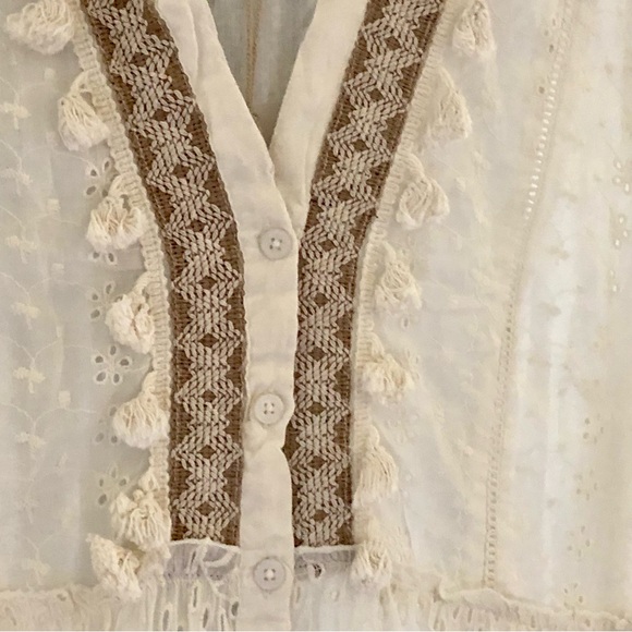 NWT Boho Dotted Swiss Top Sz Large - Picture 4 of 7